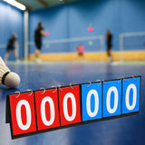 Maxbell 6 digits Table Top Scoreboard Portable Scoring for Tennis Ball Indoor Games Red and Blue