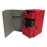 Maxbell Deck Case Durable Gathering Cards Sturdy Double Drawer card Red