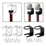 Maxbell 2x Baseball Holder Storage Rack Shelf Wall Mount Display Stand Organizer clear