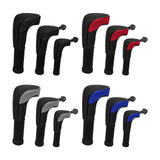 Maxbell 3Pcs Mesh Golf covers with Number Tag for Fairway Woods Driver Case Blue