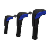 Maxbell 3Pcs Mesh Golf covers with Number Tag for Fairway Woods Driver Case Blue
