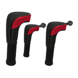 Maxbell 3Pcs Mesh Golf covers with Number Tag for Fairway Woods Driver Case Red