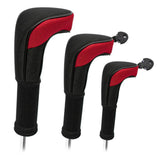 Maxbell 3Pcs Mesh Golf covers with Number Tag for Fairway Woods Driver Case Red