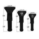 Maxbell 3Pcs Mesh Golf covers with Number Tag for Fairway Woods Driver Case Black