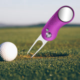 Maxbell Folding Golf Fork Training Aid Golf Divot Repair Tool Club Practice Purple