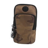 Maxbell Phone Holder Portable Pouch Running Armband Arm Bag for Hiking Travel Gym Brown