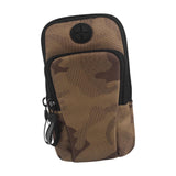 Maxbell Phone Holder Portable Pouch Running Armband Arm Bag for Hiking Travel Gym Brown