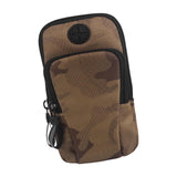 Maxbell Phone Holder Portable Pouch Running Armband Arm Bag for Hiking Travel Gym Brown