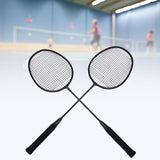 Maxbell 2x Badminton Rackets Set Lightweight for Backyard Accessory Beginners black