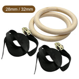 Maxbell Gymnastics Rings Adjustable with Buckle 14.76ft Long Straps for Gym Workout 28mm