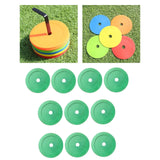 Maxbell 10Pcs Flat Cones Non Slip Training Spot Markers for Boxing Baseball Soccer Green