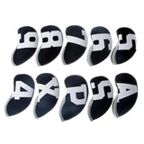 Maxbell 10x Neoprene Golf Iron Headcovers Anti Scratch Wedges Covers with Number Tag black and white