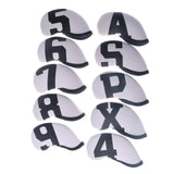 Maxbell 10x Neoprene Golf Iron Headcovers Anti Scratch Wedges Covers with Number Tag white and black