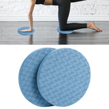 Maxbell Anti Slip Small Round Knee Pad Yoga Mats 2 Pieces Portable for Gym Exercise Blue