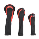 Maxbell 3Pcs/Set Golf Club head cover Set Golf Club Headcovers Set Long Neck Mesh Red