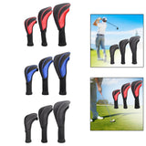 Maxbell 3Pcs/Set Golf Club head cover Set Golf Club Headcovers Set Long Neck Mesh Red