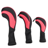 Maxbell 3Pcs/Set Golf Club head cover Set Golf Club Headcovers Set Long Neck Mesh Red