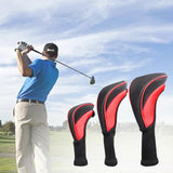 Maxbell 3Pcs/Set Golf Club head cover Set Golf Club Headcovers Set Long Neck Mesh Red