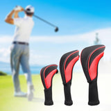 Maxbell 3Pcs/Set Golf Club head cover Set Golf Club Headcovers Set Long Neck Mesh Red