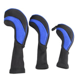 Maxbell 3Pcs/Set Golf Club head cover Set Golf Club Headcovers Set Long Neck Mesh Blue