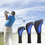 Maxbell 3Pcs/Set Golf Club head cover Set Golf Club Headcovers Set Long Neck Mesh Blue