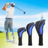 Maxbell 3Pcs/Set Golf Club head cover Set Golf Club Headcovers Set Long Neck Mesh Blue