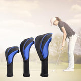 Maxbell 3Pcs/Set Golf Club head cover Set Golf Club Headcovers Set Long Neck Mesh Blue