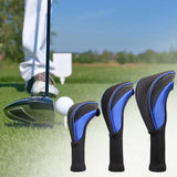 Maxbell 3Pcs/Set Golf Club head cover Set Golf Club Headcovers Set Long Neck Mesh Blue