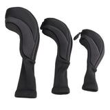 Maxbell 3Pcs/Set Golf Club head cover Set Golf Club Headcovers Set Long Neck Mesh Black