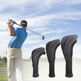 Maxbell 3Pcs/Set Golf Club head cover Set Golf Club Headcovers Set Long Neck Mesh Black