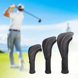 Maxbell 3Pcs/Set Golf Club head cover Set Golf Club Headcovers Set Long Neck Mesh Black