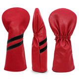 Maxbell 3x Golf Wood Head Cover Headcover with Interchangeable Number Tag Protector Red