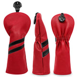Maxbell 3x Golf Wood Head Cover Headcover with Interchangeable Number Tag Protector Red