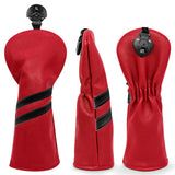 Maxbell 3x Golf Wood Head Cover Headcover with Interchangeable Number Tag Protector Red