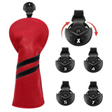 Maxbell 3x Golf Wood Head Cover Headcover with Interchangeable Number Tag Protector Red