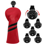 Maxbell 3x Golf Wood Head Cover Headcover with Interchangeable Number Tag Protector Red