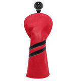 Maxbell 3x Golf Wood Head Cover Headcover with Interchangeable Number Tag Protector Red