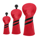 Maxbell 3x Golf Wood Head Cover Headcover with Interchangeable Number Tag Protector Red