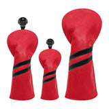 Maxbell 3x Golf Wood Head Cover Headcover with Interchangeable Number Tag Protector Red