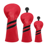 Maxbell 3x Golf Wood Head Cover Headcover with Interchangeable Number Tag Protector Red