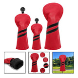 Maxbell 3x Golf Wood Head Cover Headcover with Interchangeable Number Tag Protector Red
