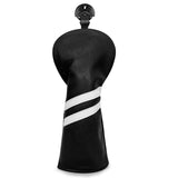 Maxbell 3x Golf Wood Head Cover Headcover with Interchangeable Number Tag Protector Black