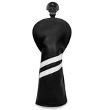 Maxbell 3x Golf Wood Head Cover Headcover with Interchangeable Number Tag Protector Black