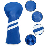 Maxbell 3x Golf Wood Head Cover Headcover with Interchangeable Number Tag Protector Blue