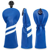 Maxbell 3x Golf Wood Head Cover Headcover with Interchangeable Number Tag Protector Blue