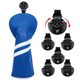 Maxbell 3x Golf Wood Head Cover Headcover with Interchangeable Number Tag Protector Blue