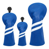 Maxbell 3x Golf Wood Head Cover Headcover with Interchangeable Number Tag Protector Blue