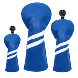 Maxbell 3x Golf Wood Head Cover Headcover with Interchangeable Number Tag Protector Blue