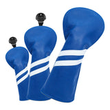 Maxbell 3x Golf Wood Head Cover Headcover with Interchangeable Number Tag Protector Blue