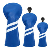 Maxbell 3x Golf Wood Head Cover Headcover with Interchangeable Number Tag Protector Blue